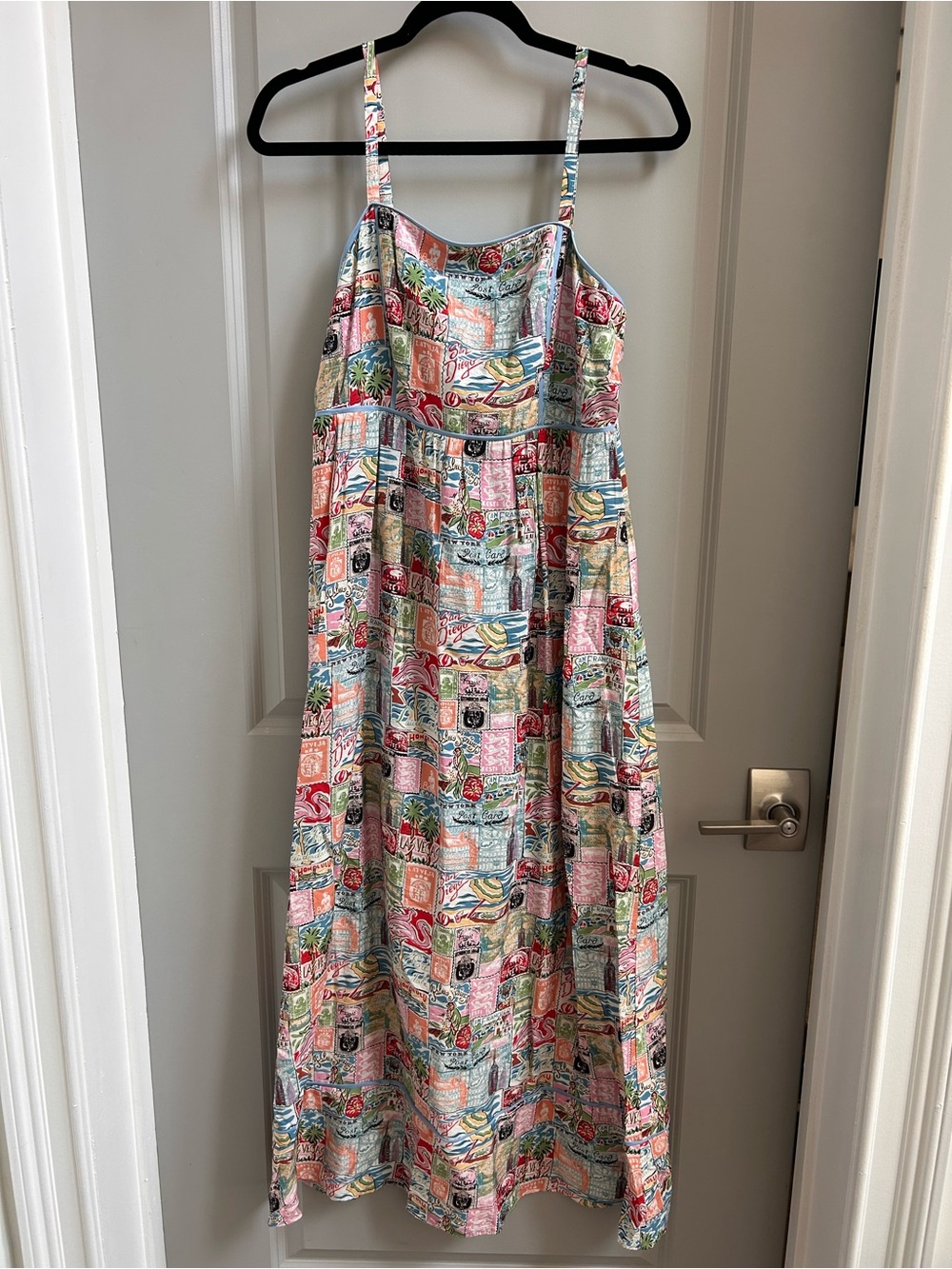 Fun Multicolor Maxi Dress with Spaghetti Straps